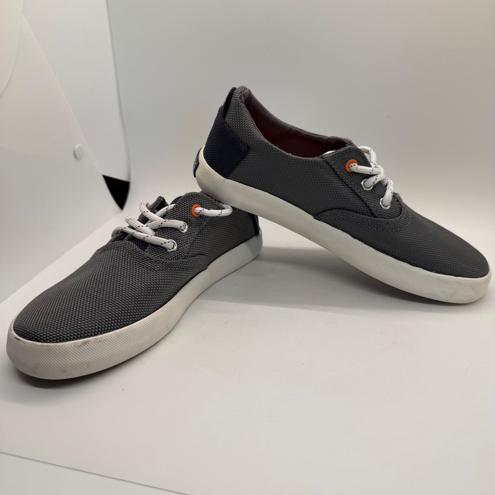 Sperry Top-Sider Boys Gray Navy Textile Lace Up Sneakers Memory Foam Size 13.5M